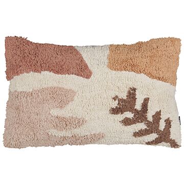 Tufted Scatter Cushion Multicolour Cotton 30 X 50 Cm Boho Style Decor Accessories Beliani