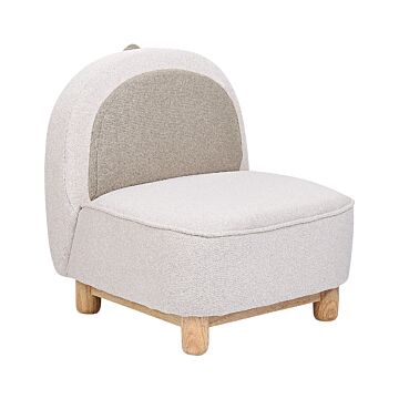 Animal Chair Beige Polyester Upholstery Armless Nursery Furniture Seat For Children Modern Design Triceratops Shape Beliani