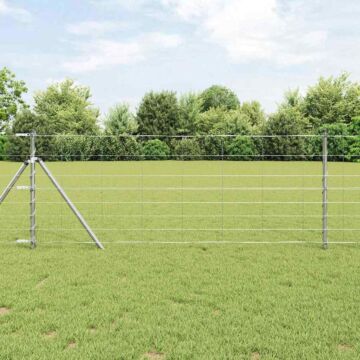 Vidaxl Field Fence 0.8x100 M Galvanised Steel, Vidaxl Fence Posts 13 Pcs Ø32 Mm 120 Cm Galvanised Steel
