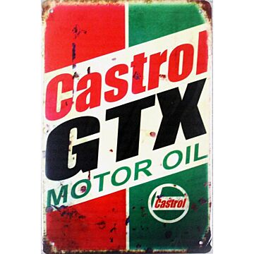 Small Metal Sign 45 X 37.5cm Castol Gtx Motor Oil