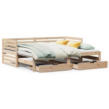 Vidaxl Daybed With Drawers Without Mattress 90x200 Cm Solid Wood