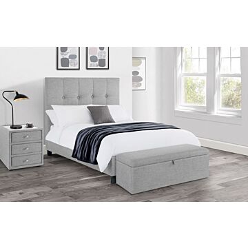 Sorrento High Headboard Bed 150cm - Light Grey