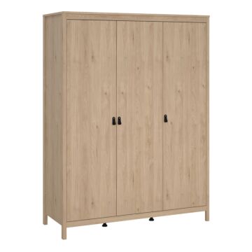 Barcelona Wardrobe With 3 Doors In Jackson Hickory Oak