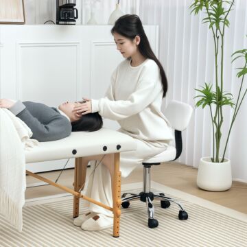 Homcom 360° Swivel Seat Salon Stool - White