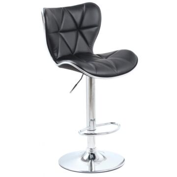 Harlow Bar Stool Pu Chrome & Black (2s)