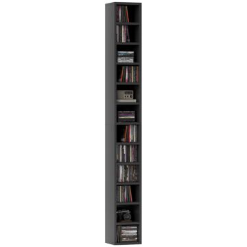 Homcom 204 Cd Tall Narrow Media Storage Tower - Black