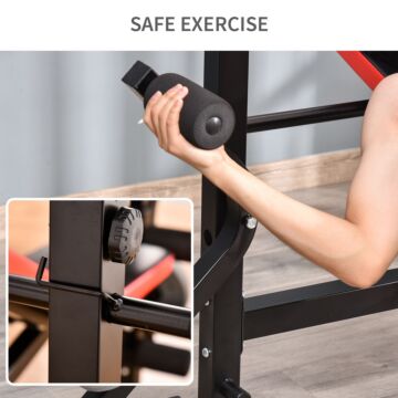 Homcom Adjustable Weight Bench With Leg Developer Barbell Rack For Weight Lifting And Strength Training Multifunctional Workout Station