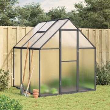 Vidaxl Greenhouse With Base Frame Anthracite 169x169x195 Cm Aluminium