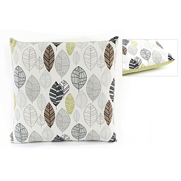 Scatter Cushion With Contemporary Green Leaf Print Design 37cm