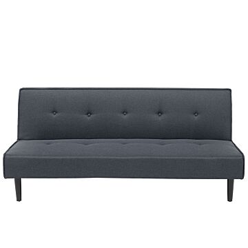 Sofa Bed Dark Grey 3 Seater Buttoned Seat Click Clack Beliani