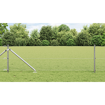 Vidaxl Welded Wire Fence With 13 Spike Posts 0.5x50m Galvanised Steel
