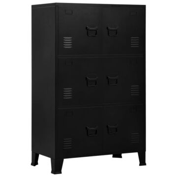 Vidaxl Industrial Storage Chest Black 75x40x120 Cm Steel