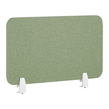 Desk Screen Green Pet Board Fabric Cover 72 X 40 Cm Acoustic Screen Modular Mounting Clamps Home Office Beliani