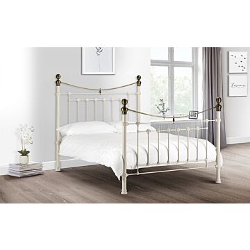 Victoria 150cm Bed - Stone White