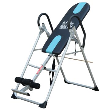 Homcom Foldable Gravity Inversion Table Back Therapy Home Fitness Bench Black