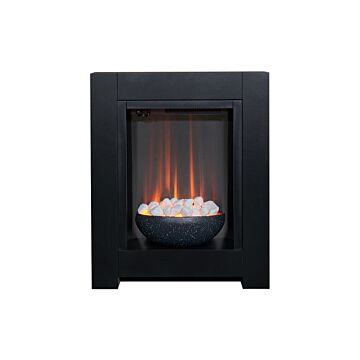 Adam Monet Fireplace Suite In Black With Electric Fire, 23 Inch