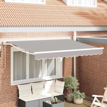 Vidaxl Retractable Awning Manual Light Grey 350x200 Cm