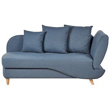 Right Hand Chaise Lounge In Blue Fabric With Storage Container Beliani