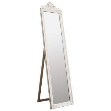 Lambeth Wood Cheval Mirror White 1790x455mm