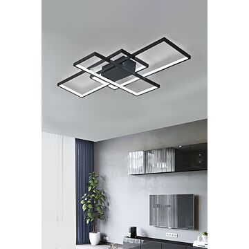 90cm Neutral Style Rectangular Semi Flush Ceiling Light