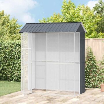 Vidaxl Bird Aviary Anthracite 215x110x247 Cm Steel