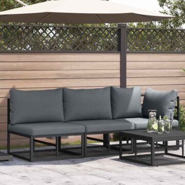 Vidaxl Outdoor Furniture Sets 3 Pcs Black And Anthracite Aluminium