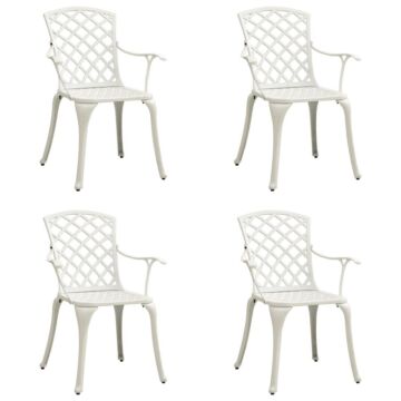 Vidaxl Garden Chairs 4 Pcs Cast Aluminium White