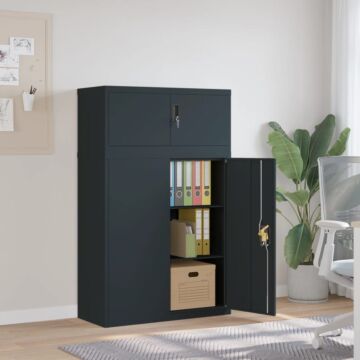 Vidaxl File Cabinet Anthracite 90x40x145 Cm Steel