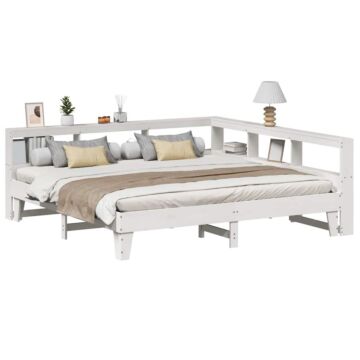 Vidaxl Bookcase Bed Without Mattress White 180x200cm Solid Wood Pine