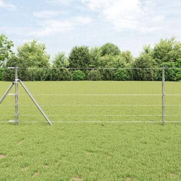 Vidaxl Field Fence 0.8x100 M Galvanised Steel, Vidaxl Fence Posts 13 Pcs Ø32 Mm 120 Cm Galvanised Steel