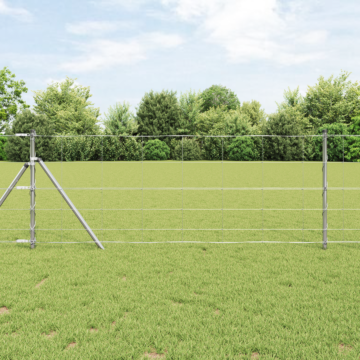 Vidaxl Field Fence 0.8x100 M Galvanised Steel, Vidaxl Fence Posts 13 Pcs Ø32 Mm 120 Cm Galvanised Steel