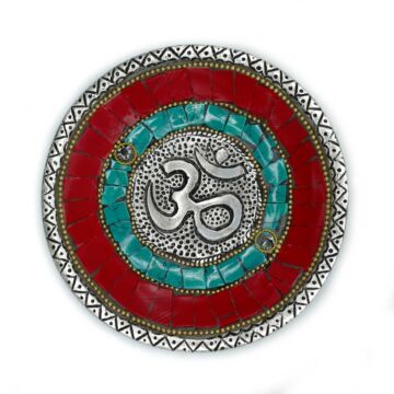 Om Plate Tibetan Decor Cone & Stick Holder
