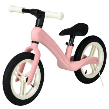 Aiyaplay 12" Kids Balance Bike, Lightweight Training Bike For Children No Pedal With Adjustable Seat, Rubber Wheels - Pink