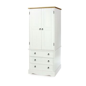 Corona White 2 Door, 3 Drawer Wardrobe