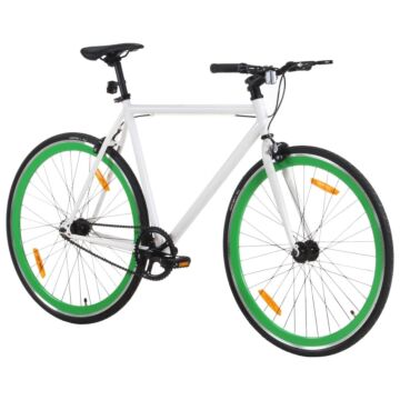 Vidaxl Fixed Gear Bike White And Green 700c 51 Cm