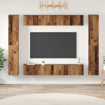 Vidaxl Tv Cabinet 10 Pcs Old Wood 30.5 X 30 X 90 Cm Engineered Wood
