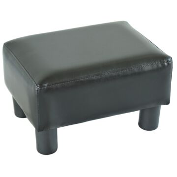Homcom Pu Leather Footstool Foot Rest Small Seat Foot Rest Chair Black Home Office With Legs 40 X 30 X 24cm