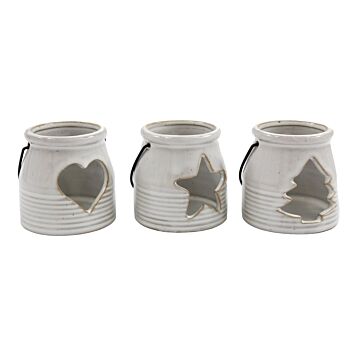 Set Of Three Ceramic Tealight Holders