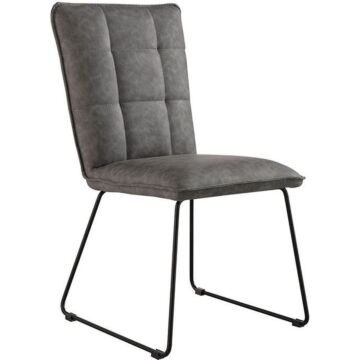 Panel Back Chair With Angled Legs Grey