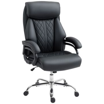 Homcom Executive Office Chair With Spring Padding - Black