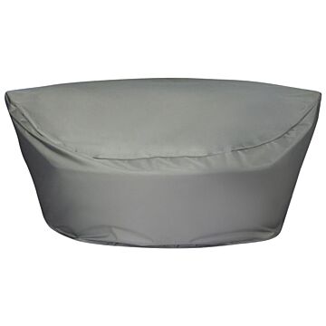 Garden Furniture Cover Grey Pvc Polyester 140 X 135 X 80 Cm Rain Cover Beliani
