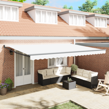 Vidaxl Manual Retractable Awning White 500x300 Cm