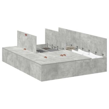 Vidaxl Storage Bed Frame Concrete Grey 140x200 Cm