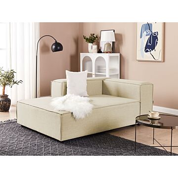 Chaise Lounge Beige Linen Upholstery Synthetic Legs Right Hand Modern Living Room Aprica Beliani