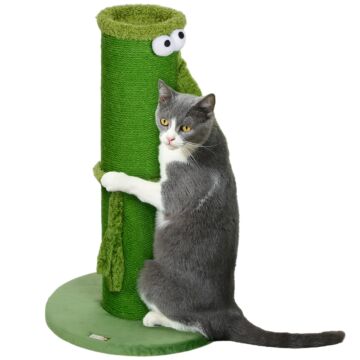 Pawhut 63cm Tall Cat Scratching Post For Indoor Cats With Sisal Rope Cover, Large Base