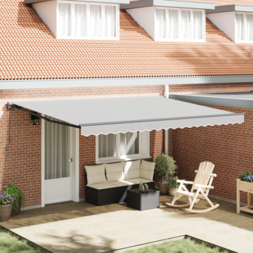 Vidaxl Semi-cassette Awning Frame, Retractable, Manually Operated Metal