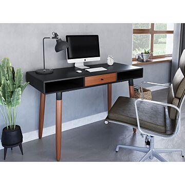 Flair Edelweiss Desk Walnut And Black (120x50)
