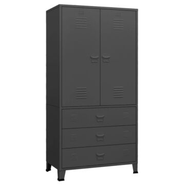 Vidaxl Industrial Wardrobe Anthracite 90x50x180 Cm Metal