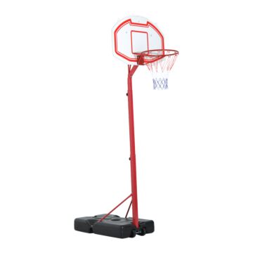 Homcom Steel Basketball Stand Height Adjustable Hoop Backboard Red