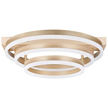 Ceiling Lamp Gold Aluminium Ps Integrated Led Lights Round Shape Decorative Modern Glamour Lighting Beliani